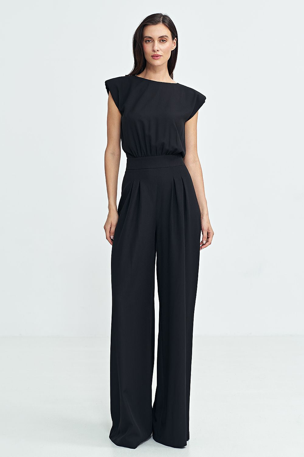 Jumpsuit With Palazzo Pants - Black