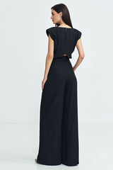 Jumpsuit With Palazzo Pants - Black