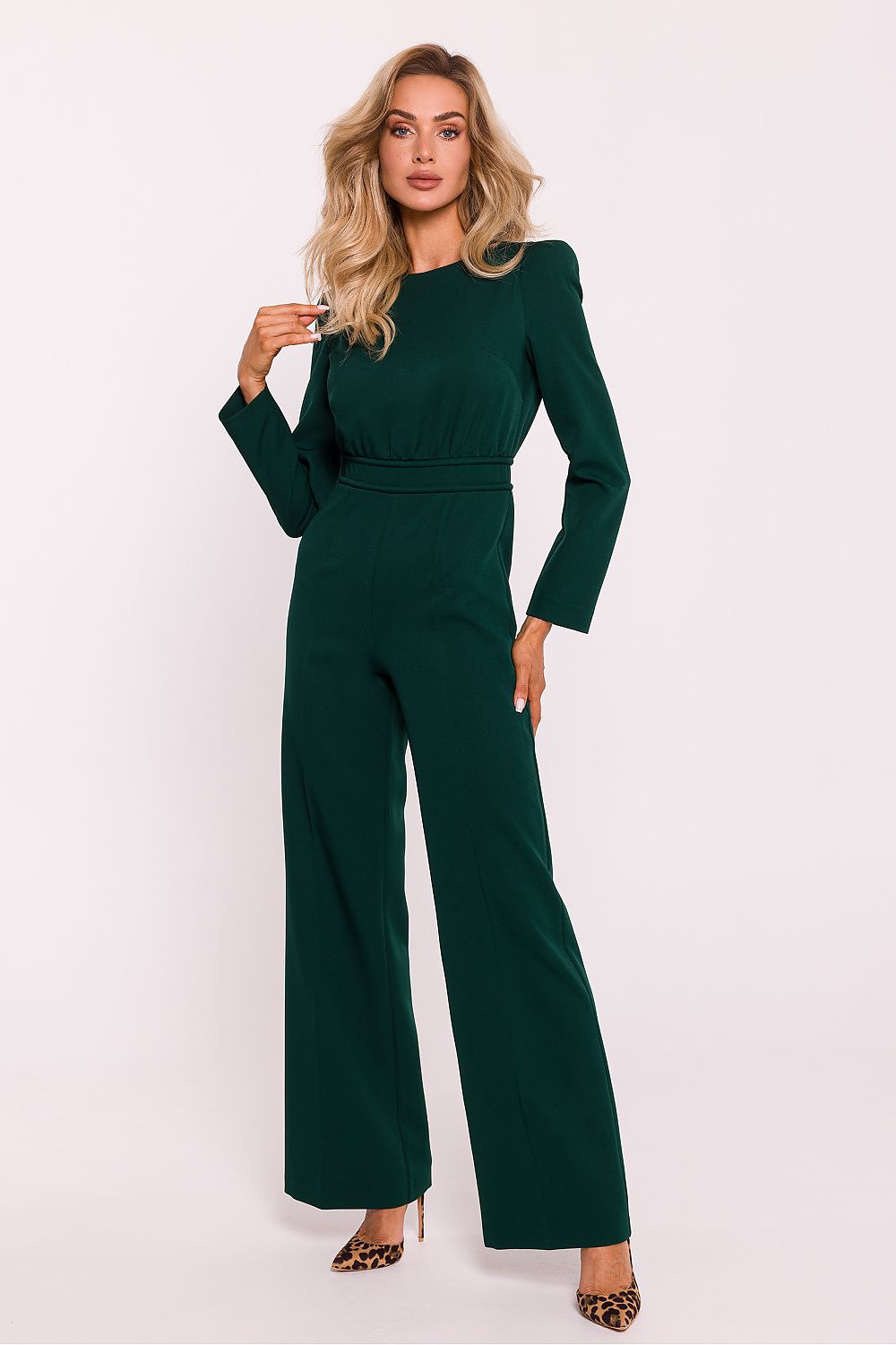 Impressive One Piece With Statement Shoulders - Green