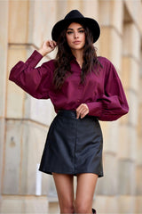 Leather Mini Skirt With Pockets - Black