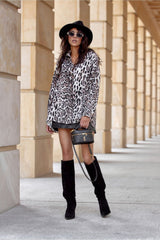 Maila - oversize πουκάμισο σε animal print - leopar