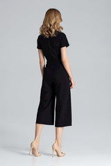 Full Body Black Short Sleeve Jumpsuit