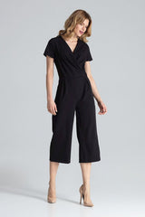 Full Body Black Short Sleeve Jumpsuit