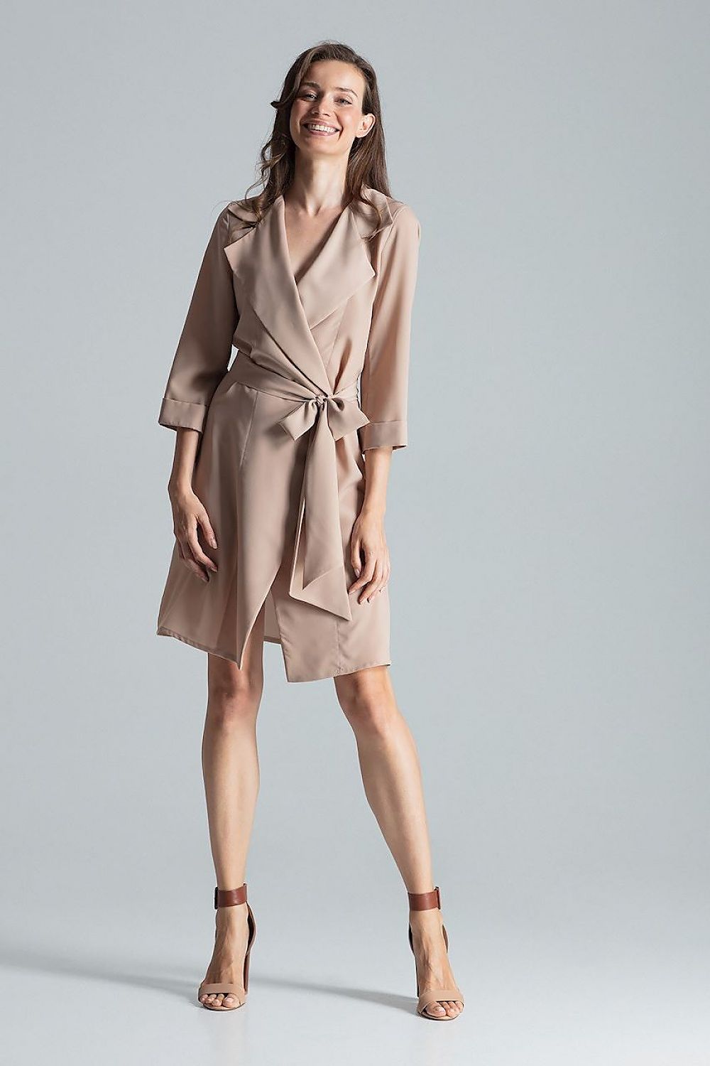 Loose Shirt Dress In Beige