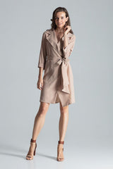 Loose Shirt Dress In Beige