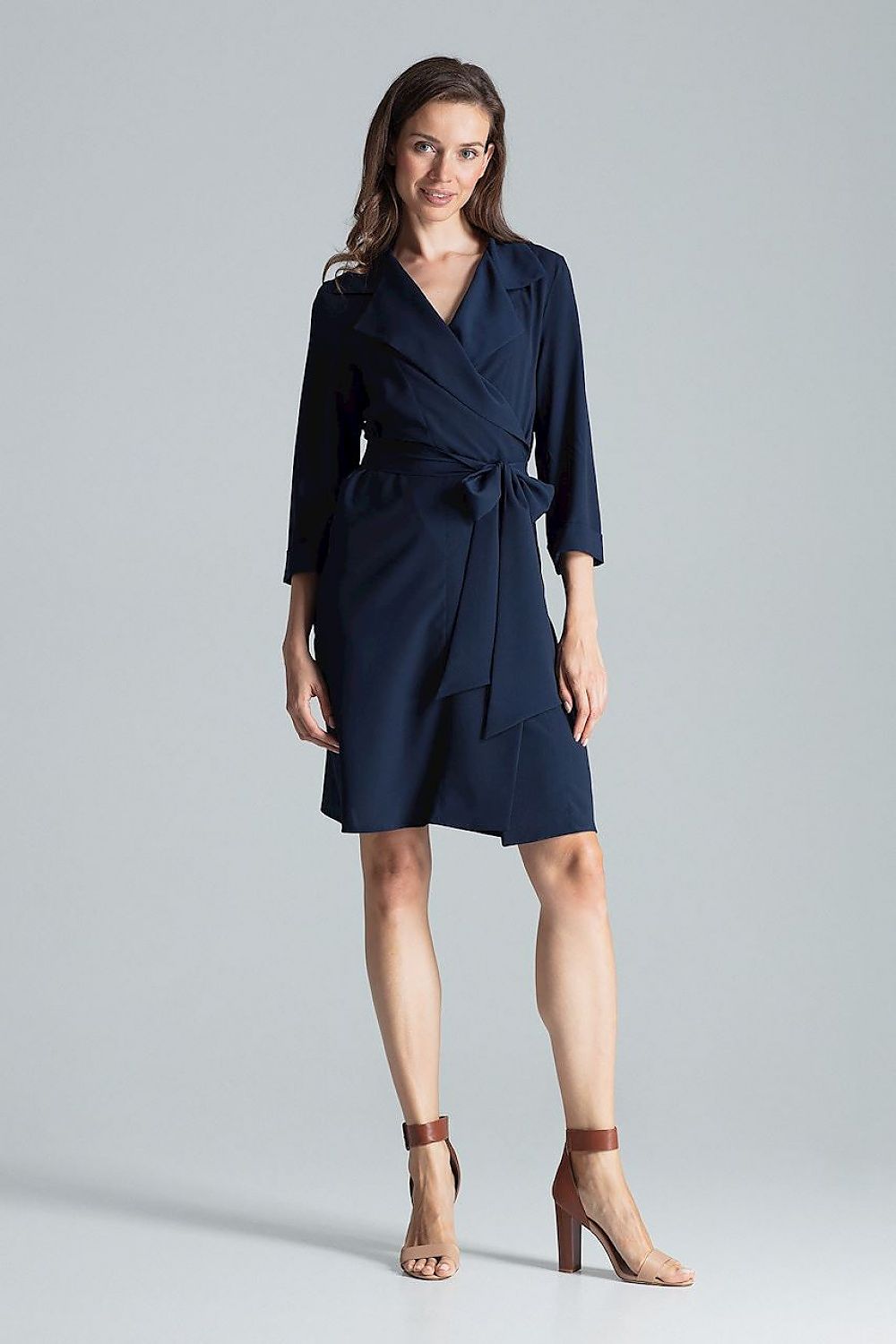 Loose Shirt Dress In Navy Blue