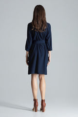 Loose Shirt Dress In Navy Blue