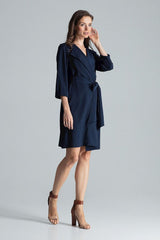 Loose Shirt Dress In Navy Blue