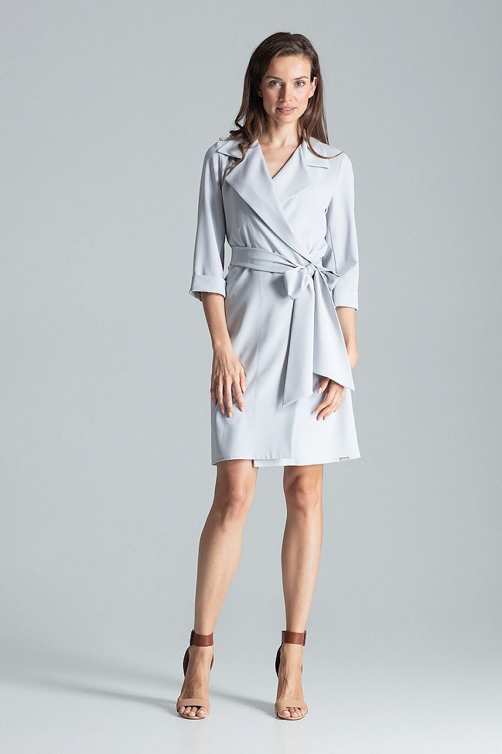 Loose Shirt Dress In Grey