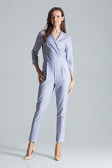 Women's Jumpsuit With Pleats In Grey