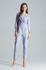 Women's Jumpsuit With Pleats In Grey