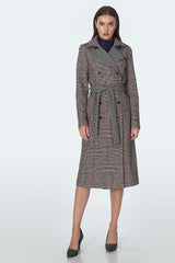 Classic Fit Belted Coat - Plaid