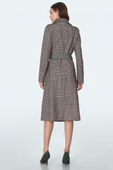 Classic Fit Belted Coat - Plaid