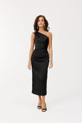 One Shoulder Evening Dress Black