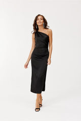 One Shoulder Evening Dress Black