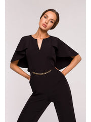 Jumpsuit With Cape - Black