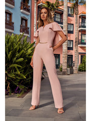 Full Body Suit With Cape - Pink