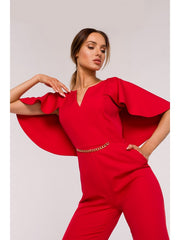 Full Body Suit With Cape - Red