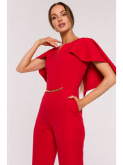 Full Body Suit With Cape - Red