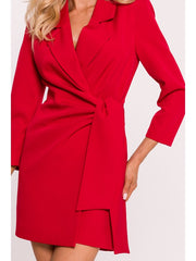 Full Length Mini Dress Blazer - Red