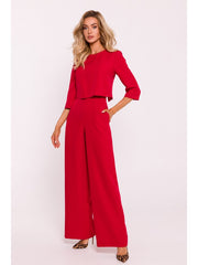 Double Layer Jumpsuit - Red