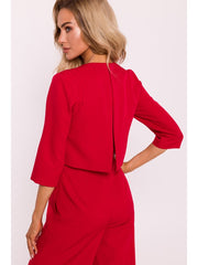 Double Layer Jumpsuit - Red