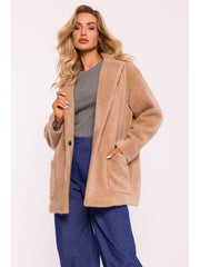 Women's Cropped Teddy Coat - Beige