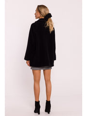 Women's Cropped Teddy Coat - Black