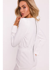 Impressive jumpsuit with statement shoulders - Ecru