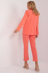 Women's Set Floral Jacket - Pants In Coral