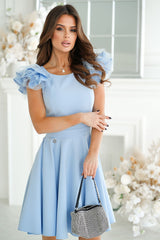 Cocktail Dress With Impressive Sleeves In Baby Blue