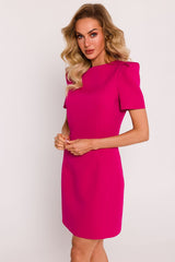 Mini Dress With Decorative Sleeves - Fuchsia