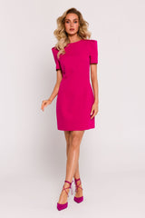 Mini Dress With Decorative Sleeves - Fuchsia