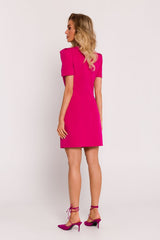 Mini Dress With Decorative Sleeves - Fuchsia