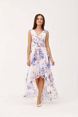 Cocktail Maxi Dress In Beautiful Floral Designs White